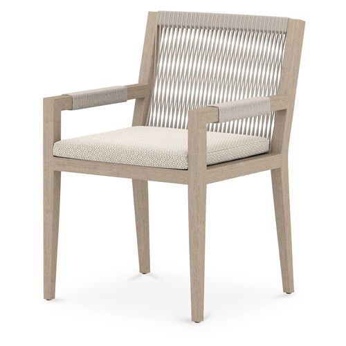 Gabbi Outdoor Dining Chair, Washed Brown/Faye Sand~P77593055