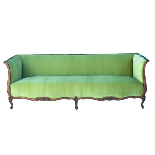 Green Velvet Couch Vintage