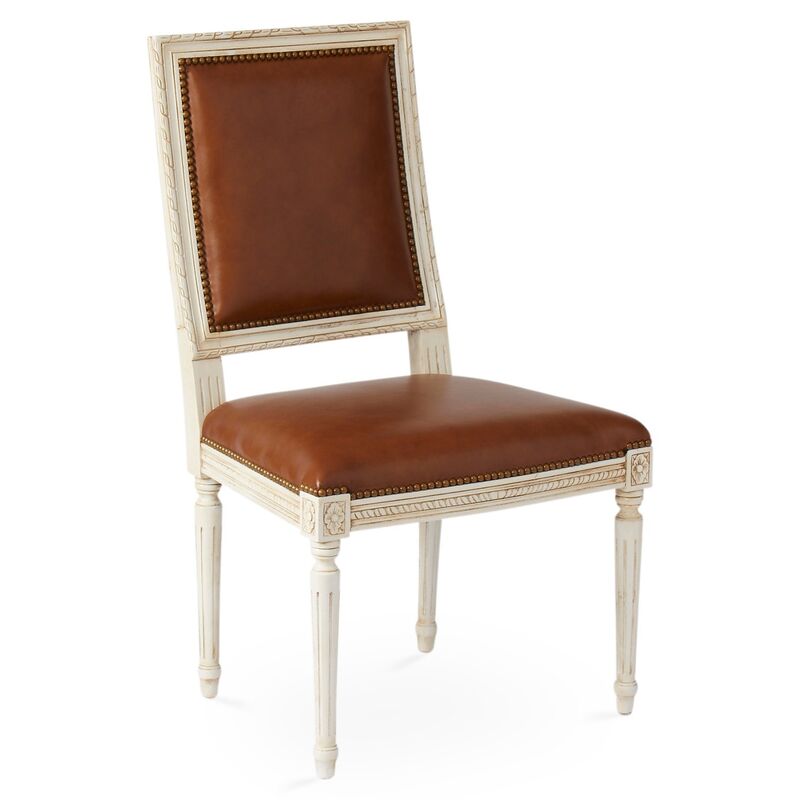 Exeter Side Chair, Saddle Leather