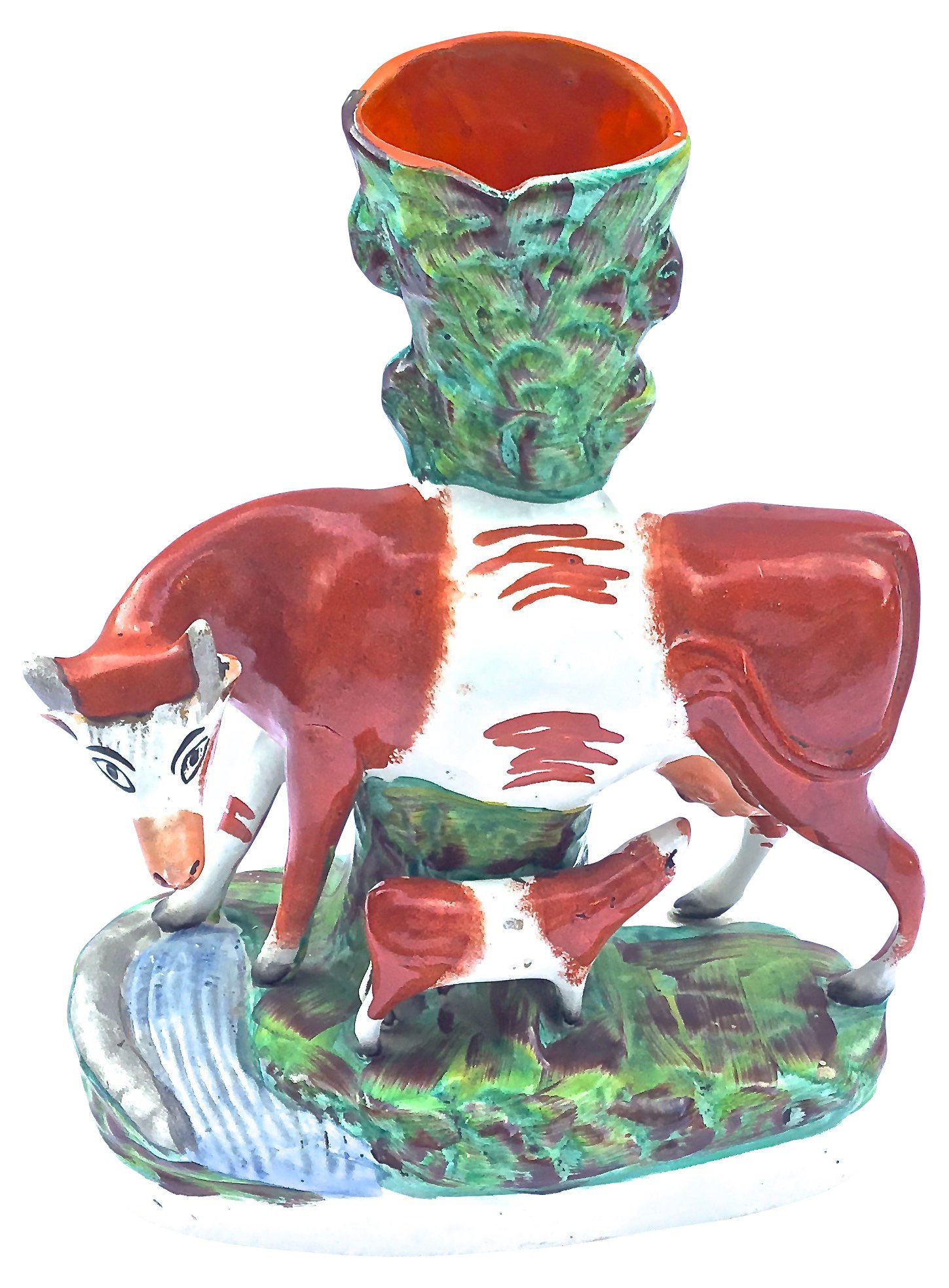 English Staffordshire Cow Vase~P77361876