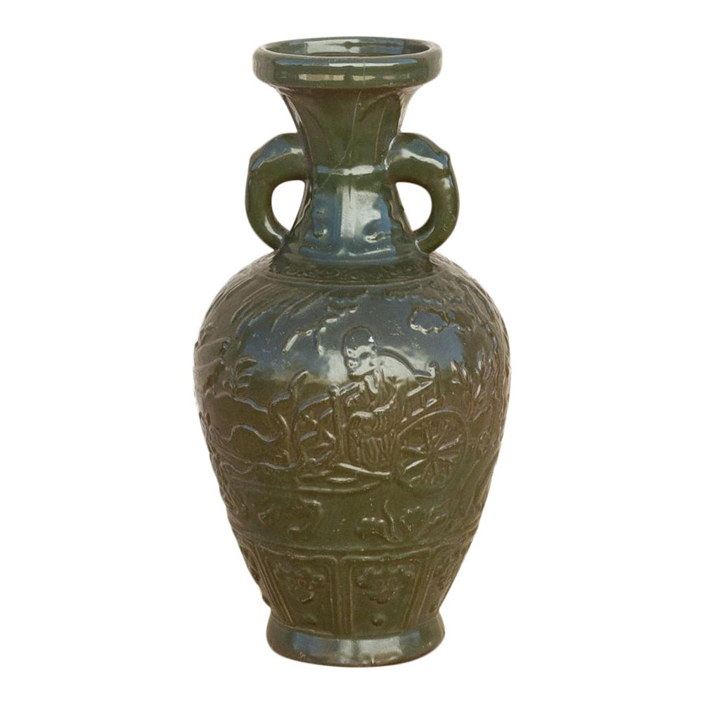 Elephant Handle Green Glazed Vase~P77641166