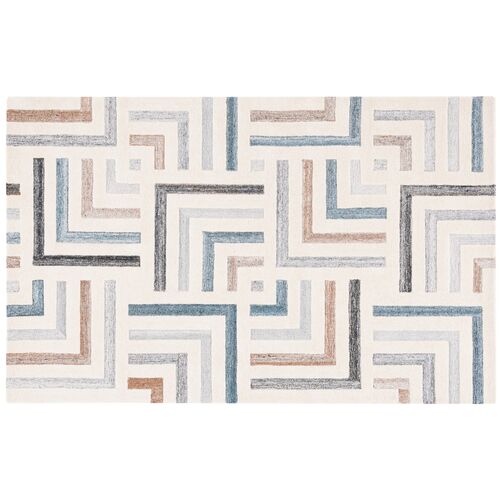 Leo Hand Tufted Rug, Ivory/Grey Leo Hand Tufted Rug, Ivory/Grey