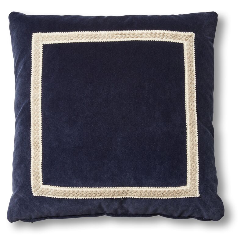 Mallory 19x19 Pillow, Navy Velvet