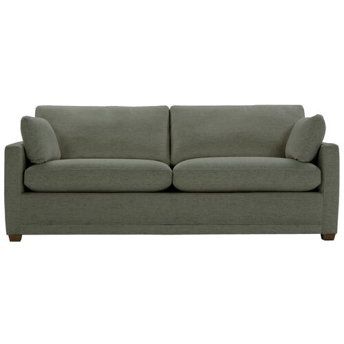 Whitley Queen Sleeper Sofa, Green Linen