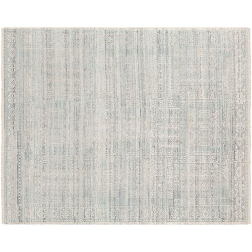 Joan Hand-Knotted Rug, Teal/White~P77625349