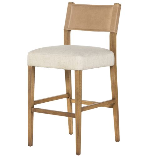 Parker Leather Backed Bar Stool