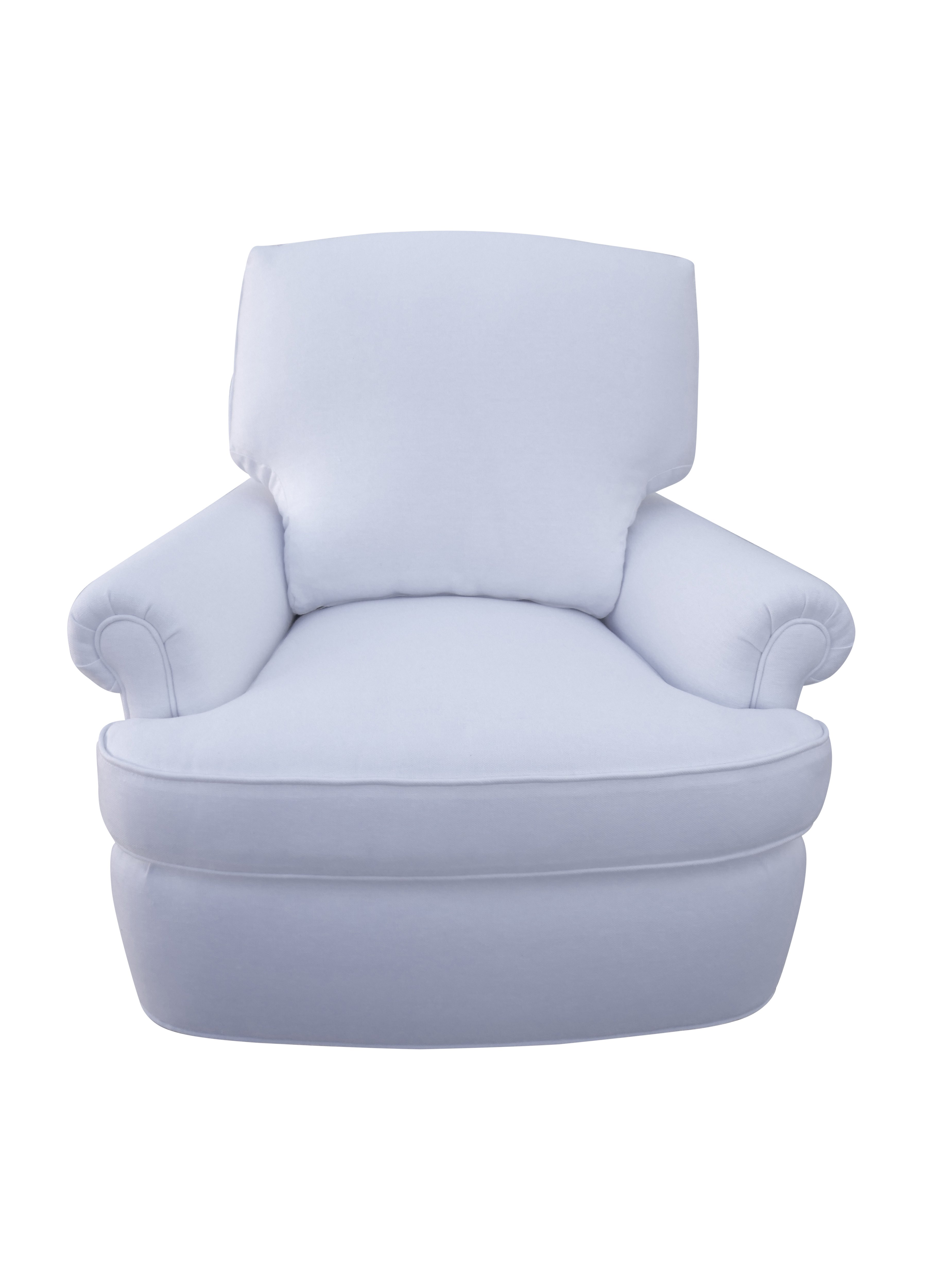 Snow White Linen Swivel/Rocker Chair~P77613338