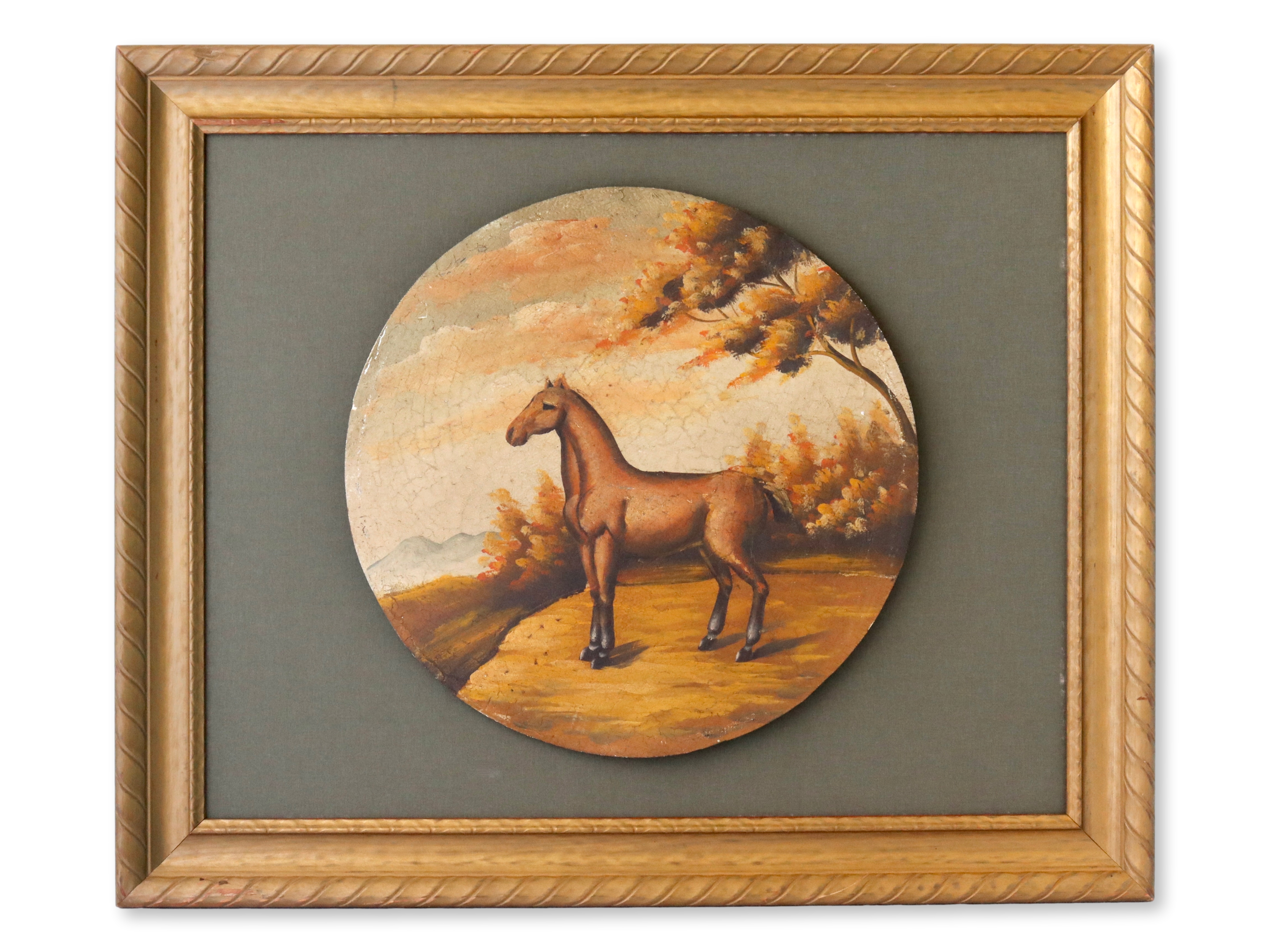 Antique French Painting of a Horse~P77699388