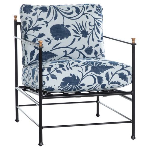 Frances Lounge Chair, Indigo Dolce Floral~P77642061