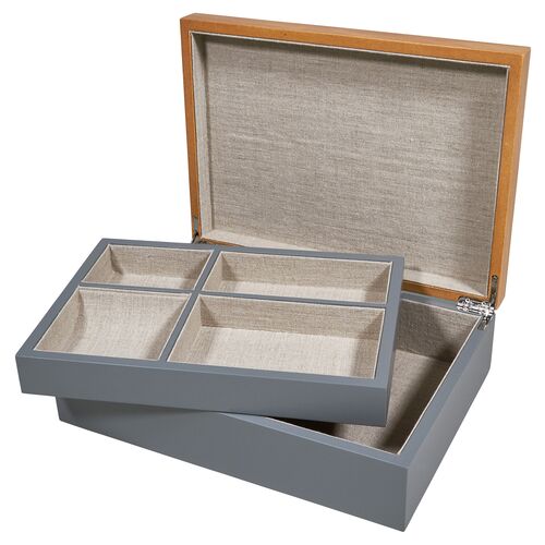 Two-Tone Jewelry Box, Gray~P77640908