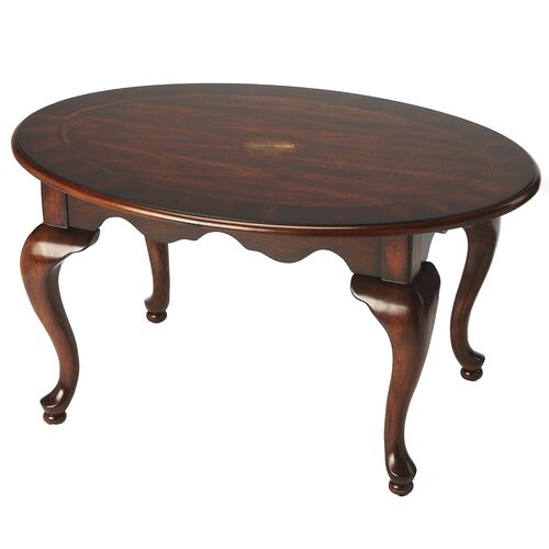 Loralie Oval Coffee Table, Cherry