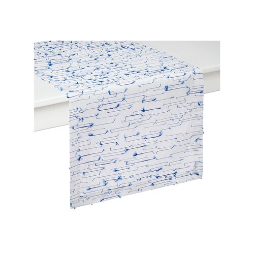 Amalfi Table Runner, Blue/White~P77433669
