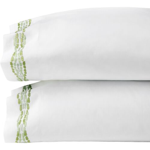 SFERRA x Scalamandré Cobblestones Pillowcase Set of 2, Green