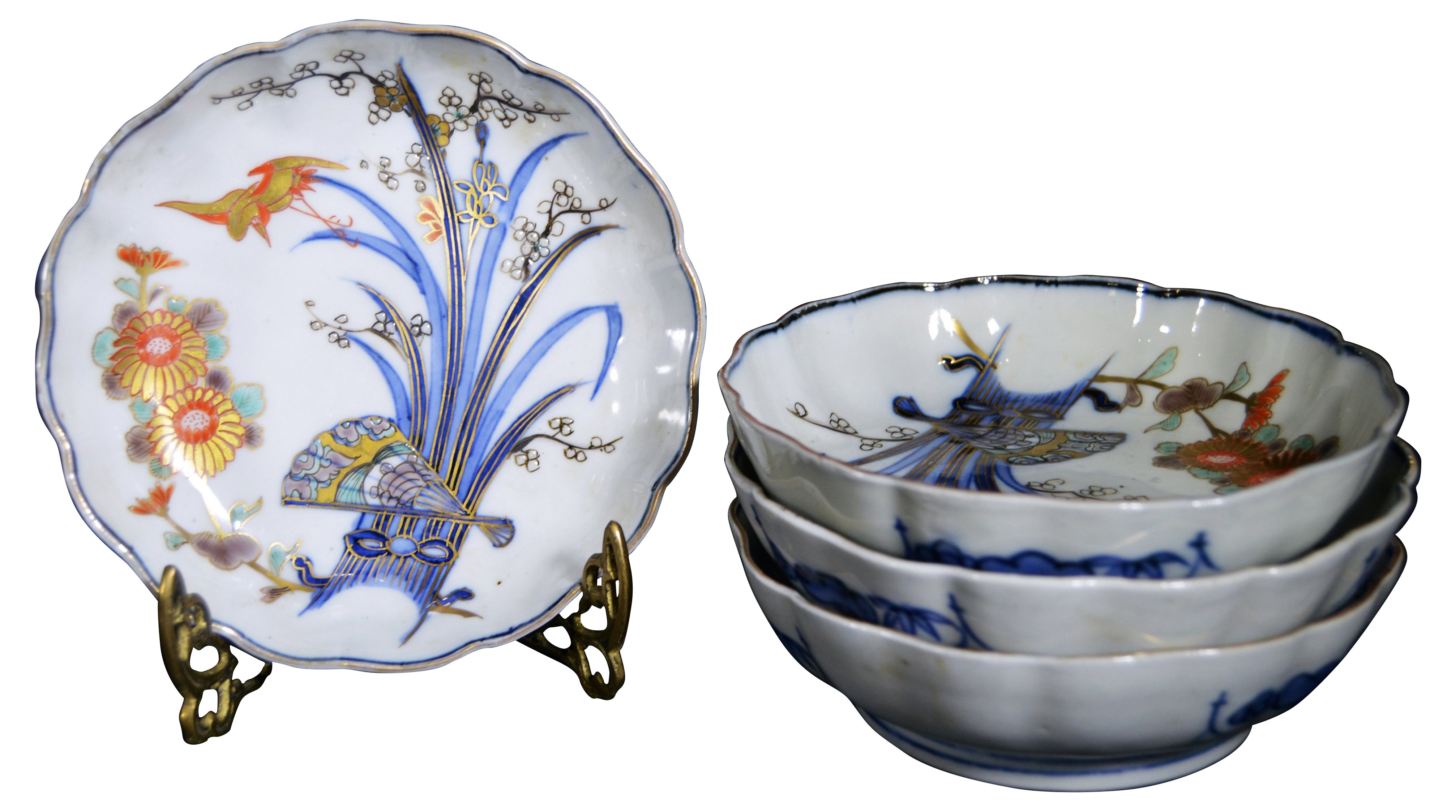 Antique Hand-Painted Imari Bowls, S/4~P77300072