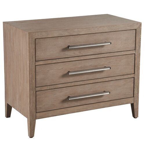 Vivian 3-Drawer Nightstand, Gray Oak