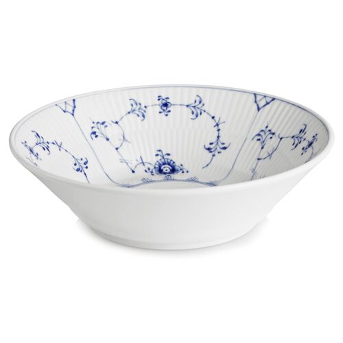 Fluted Plain Serving Bowl, Blue/White~P44510831