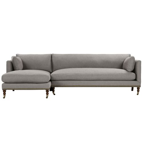 Margot Performance Linen-Blend Sectional Chaise