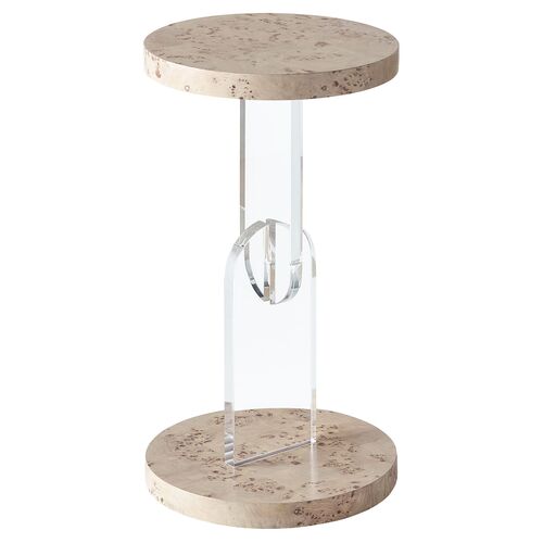 Tranquility Side Table, Mappa Burl/Acrylic~P111111767