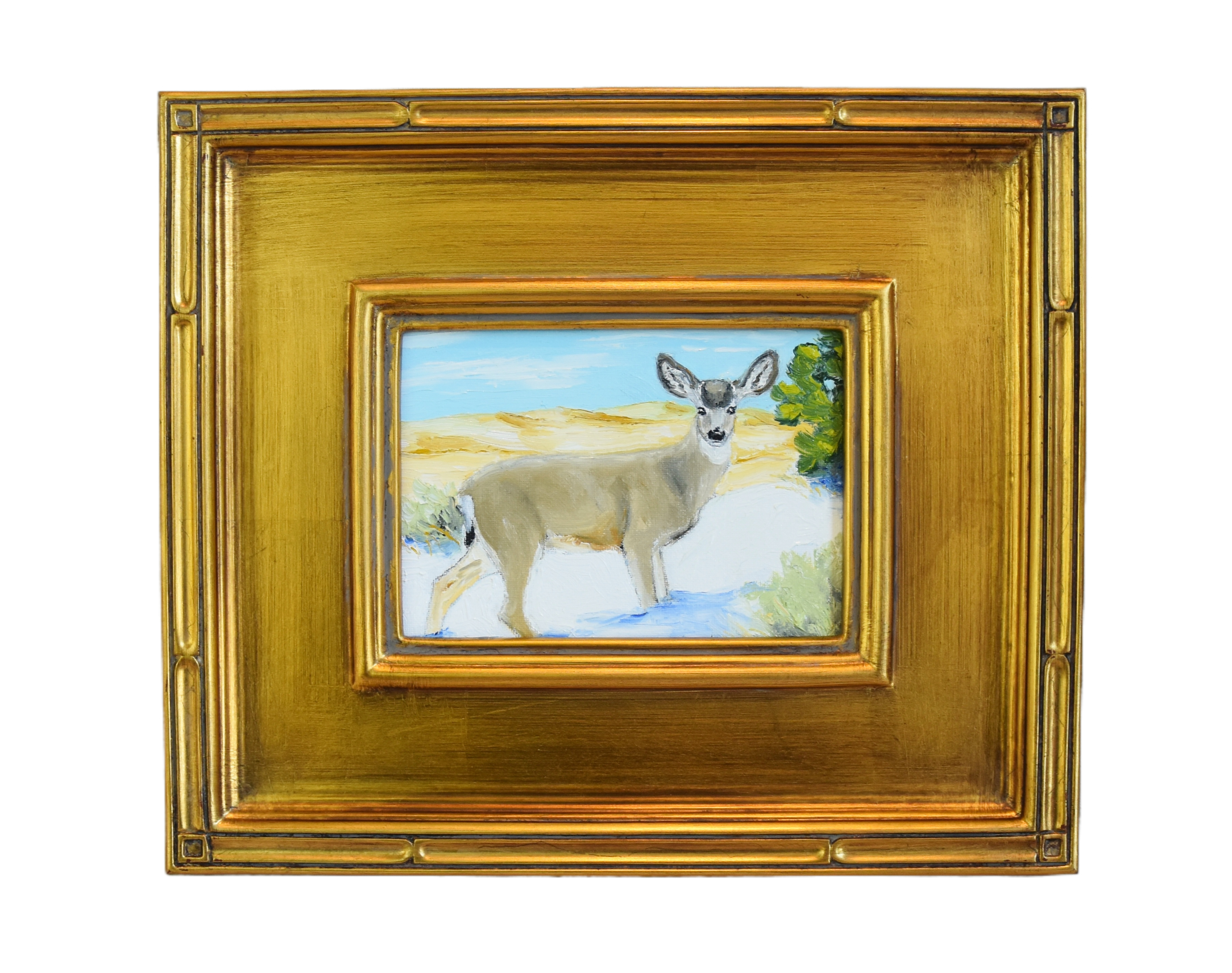 Mule Deer Portrait Landscape Painting~P77688576