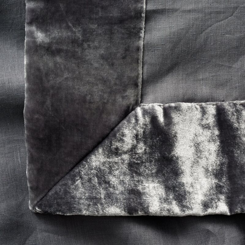 Linen Salvage Et Cie Velvet Edge Linen Duvet, Gray One Kings Lane