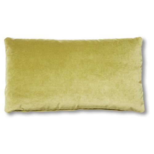 Ada Long Lumbar Pillow, Chartreuse Velvet~P77483612