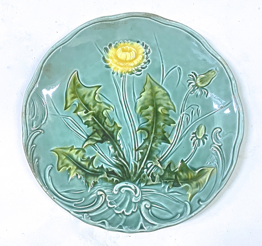 Aqua Antique Majolica Dandelion Plate~P77623432