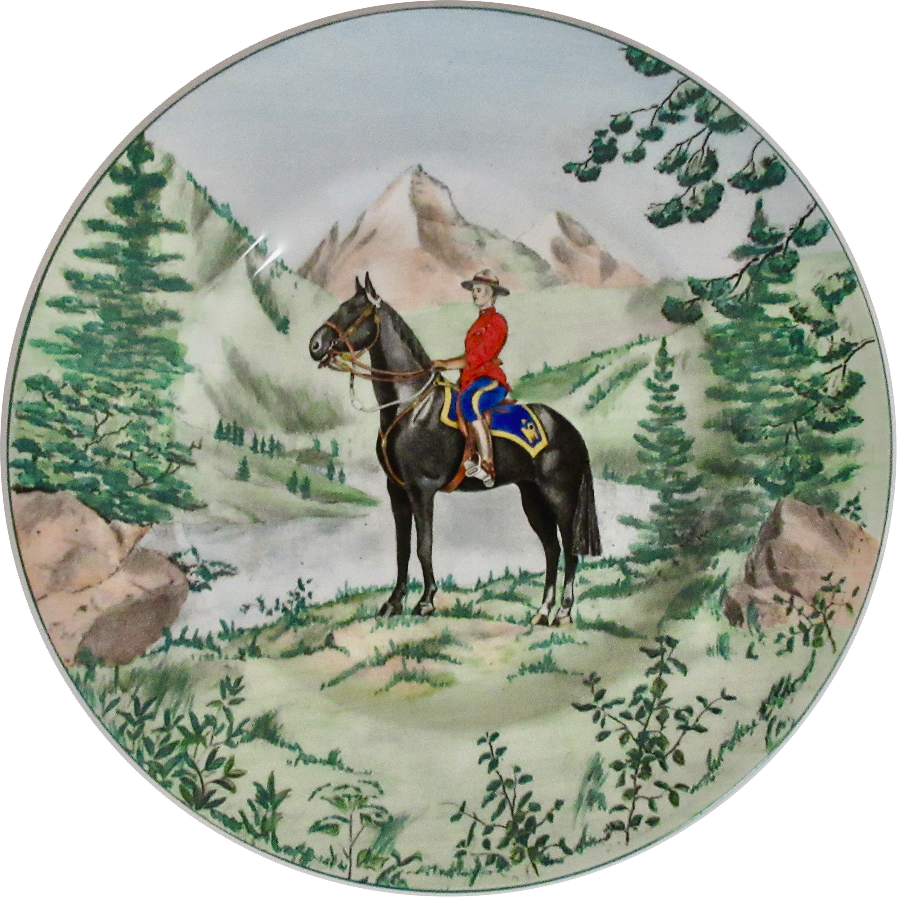 English Clarice Cliff Mountie Plate~P77669217