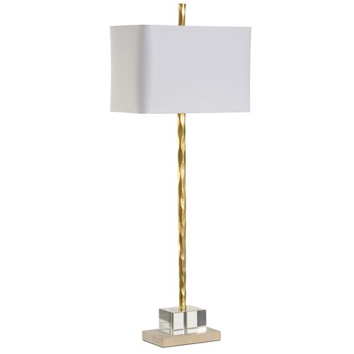 Crawford Hammered Table Lamp, Black/Brown