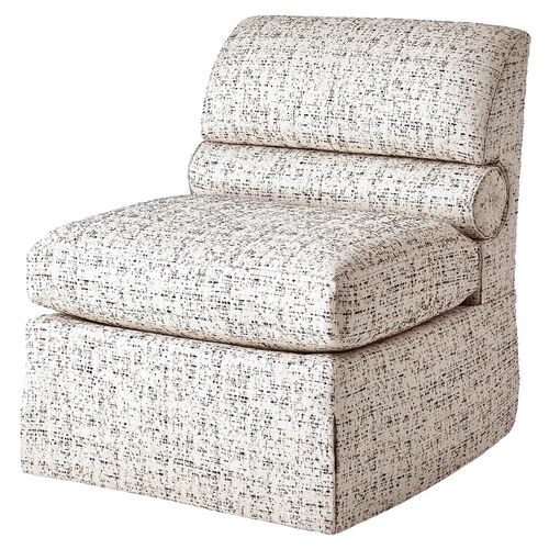 Bolster Slipper Chair, Gray Bolster Slipper Chair, Gray