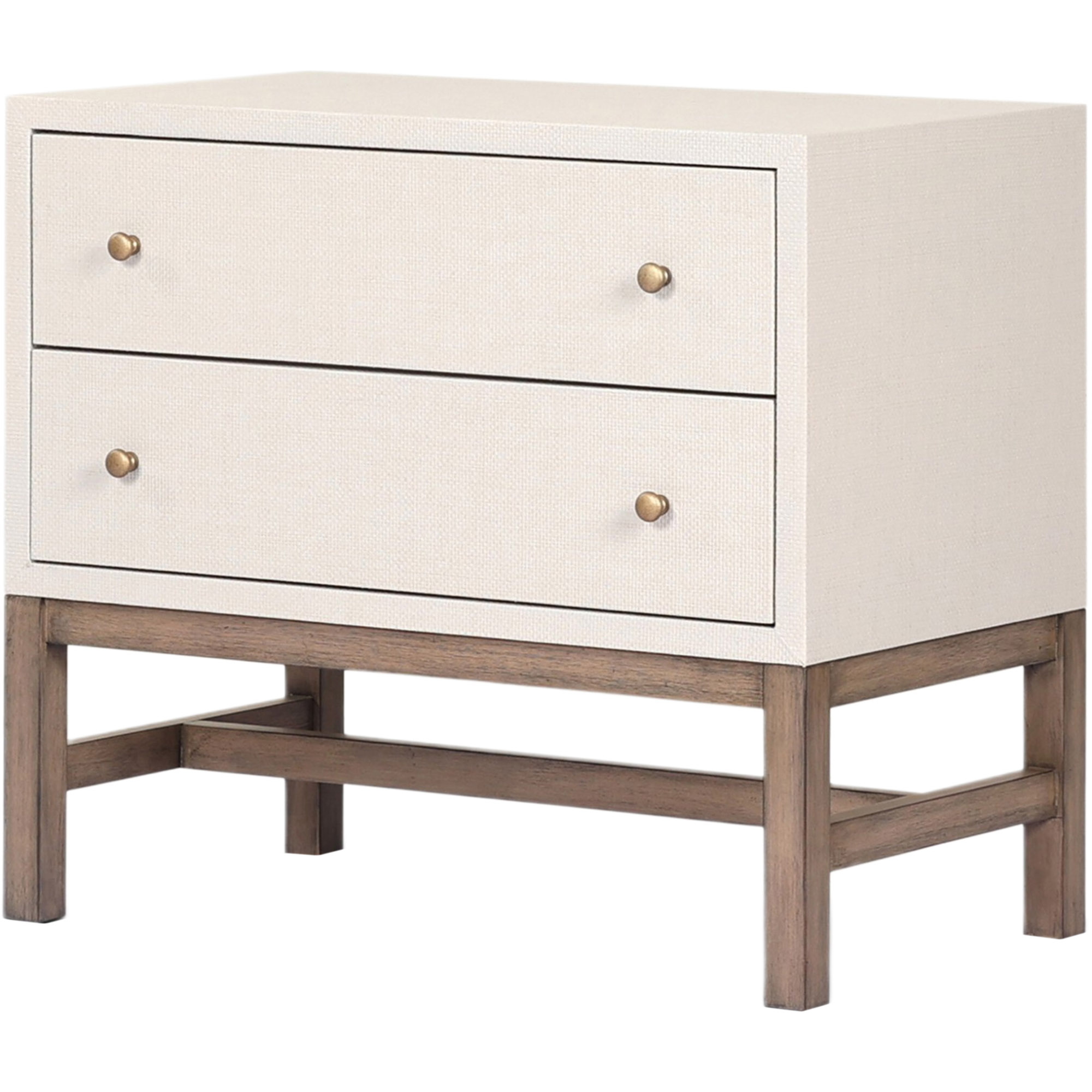 Pasco Nightstand, Ivory Painted Raffia
