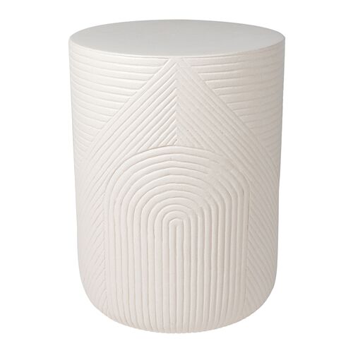 Nolan Outdoor Textured Ceramic Side Table, White~P77650396