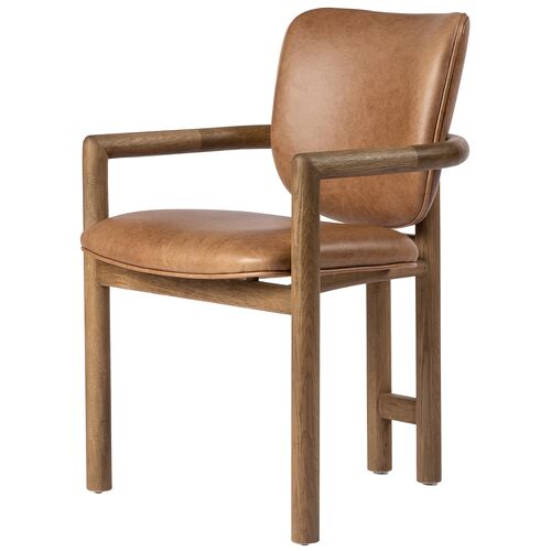 Zoey Dining Chair, Saddle Leather