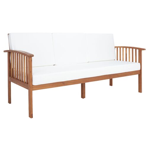 Dashiell Outdoor Bench, Natural/Beige