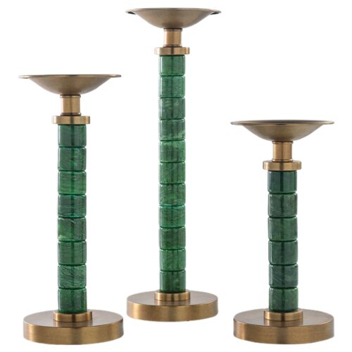 S/3 Jade Garden Candlesticks