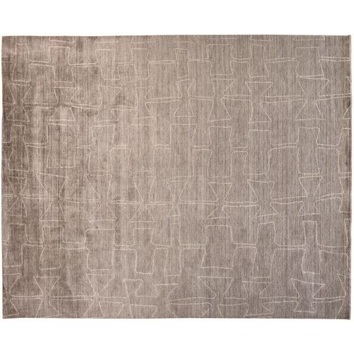 Marlena Abstract Handwoven Rug, Taupe/Ivory~P77607075