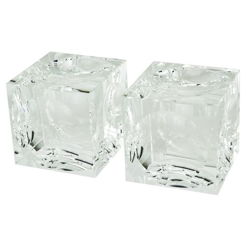 Crystal Cube Bookends, Clear~P77641243