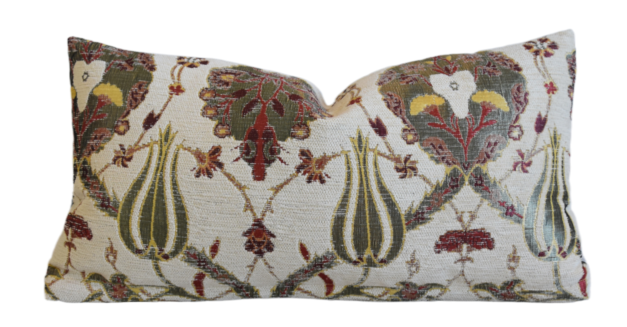 French Velvety Chenille Floral Pillow~P77681103