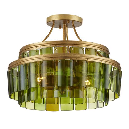 Vintner Semi Flush Mount, Green