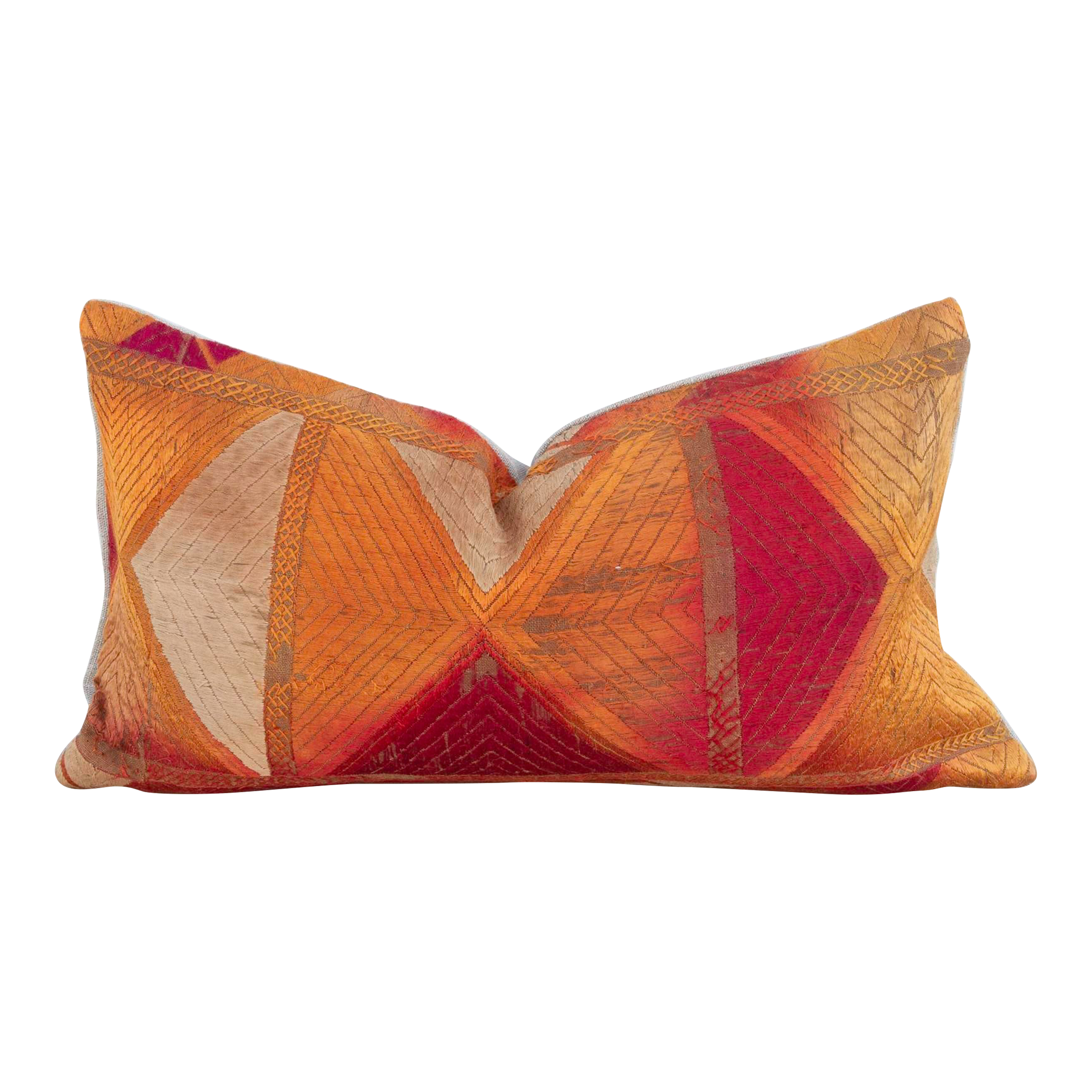 Sindoor Silk Phulkari Pillow~P77669151