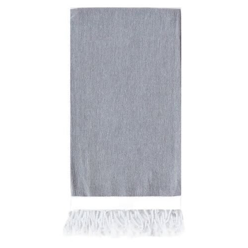 Basic Single-Stripe Towel, Slate~P77542001