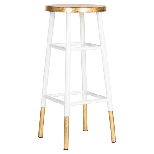 White and Gold Bar Stools