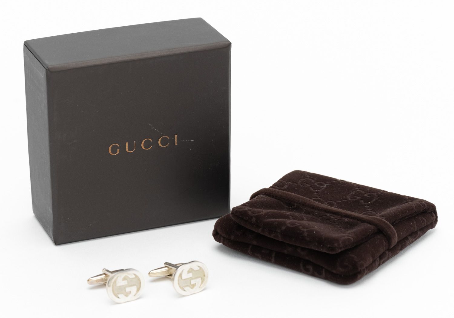 Gucci Sterling Silver Logo Cufflinks~P77666687