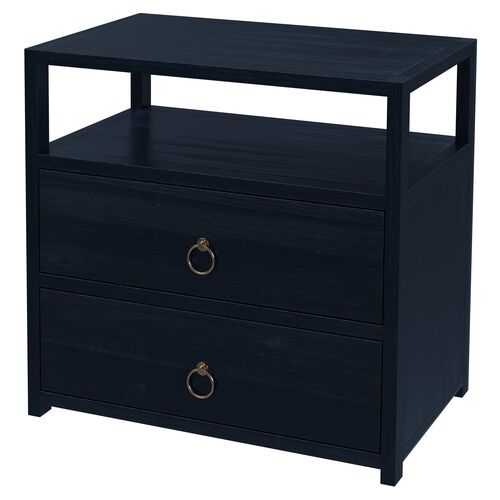 Sully 2-Drawer Wide Nightstand, Navy~P111116695