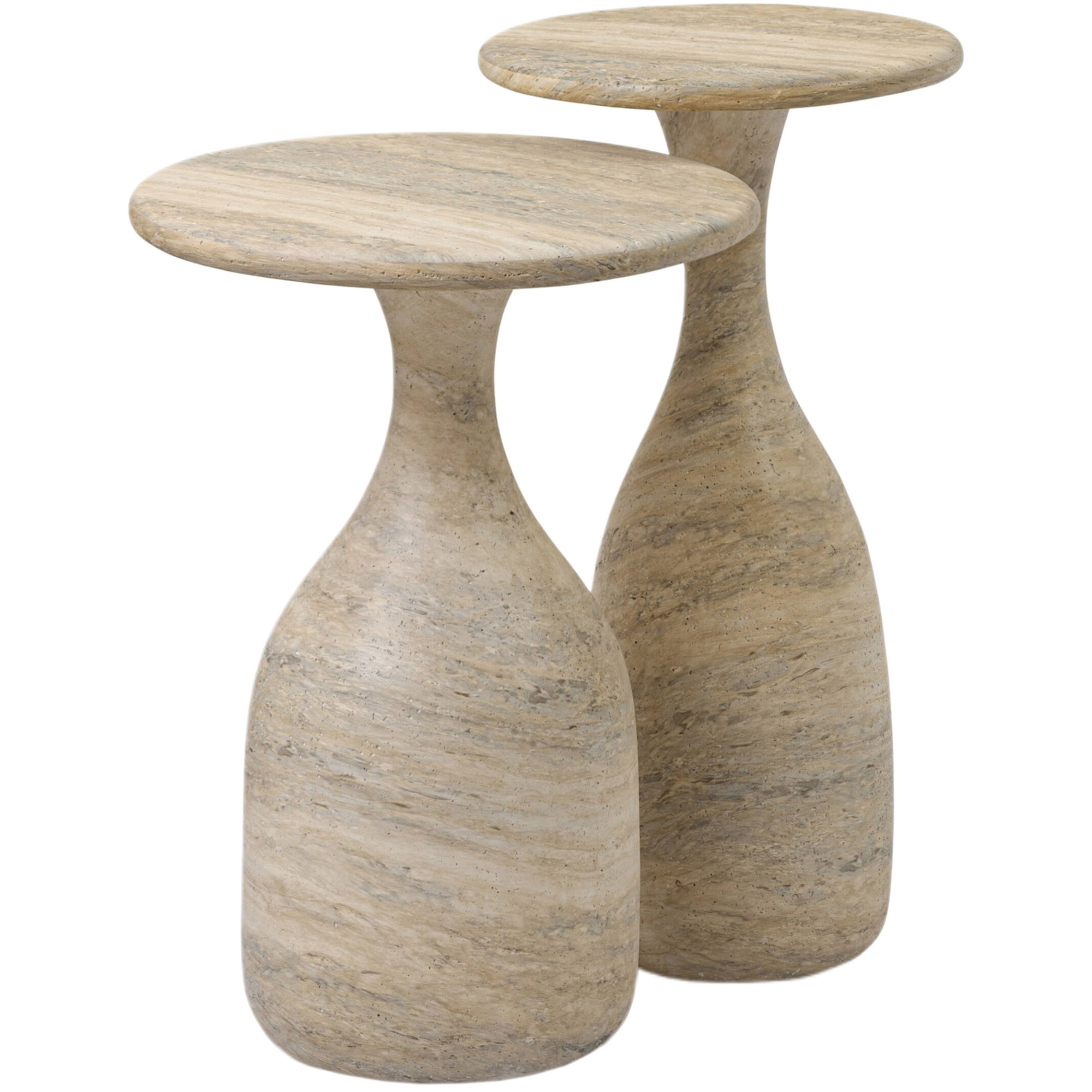 Scarlett Nesting End Tables, Textured Sandy Grey