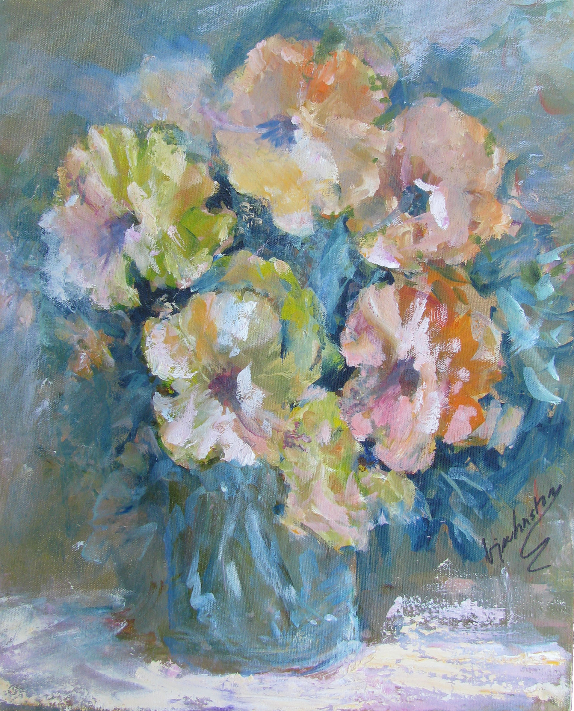 Impressionist Floral Painting, Signed~P77647882