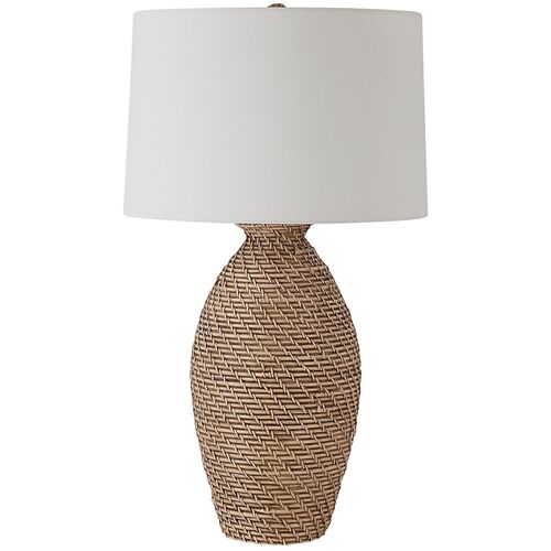 Sana Rattan Table Lamp, Natural w/ Black Wash