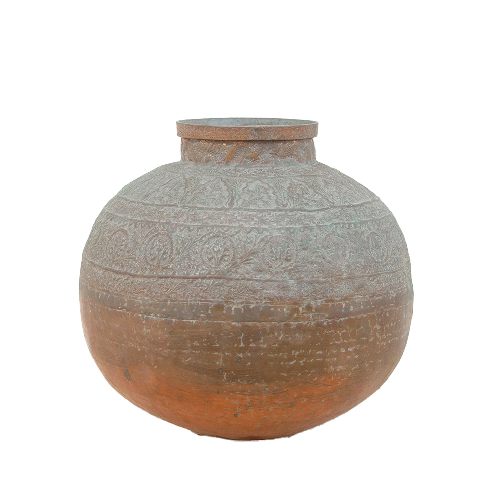 Antique Large Engraved Copper Pot~P77668257