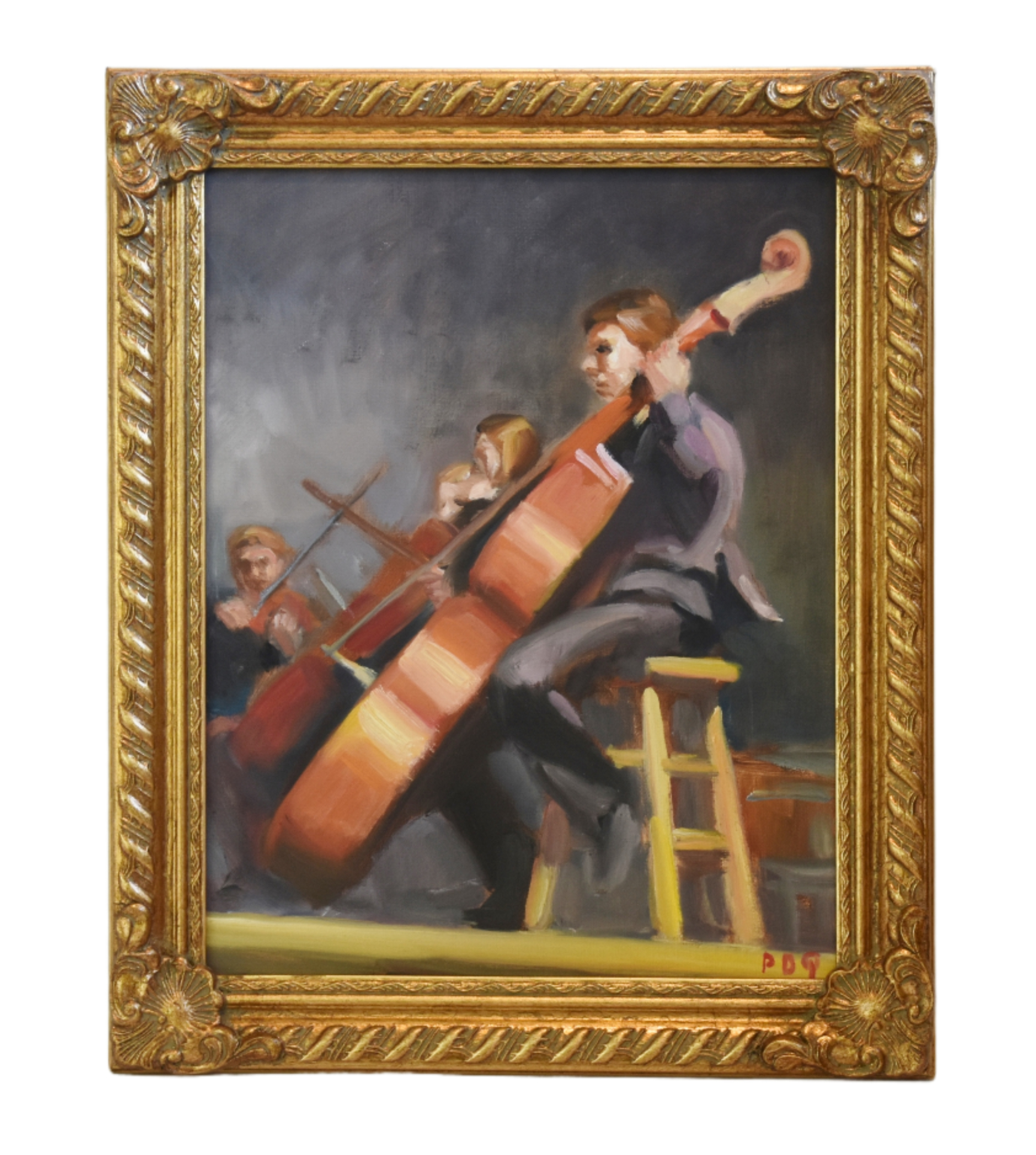 Cello Musician Player Oil Painting~P77692754