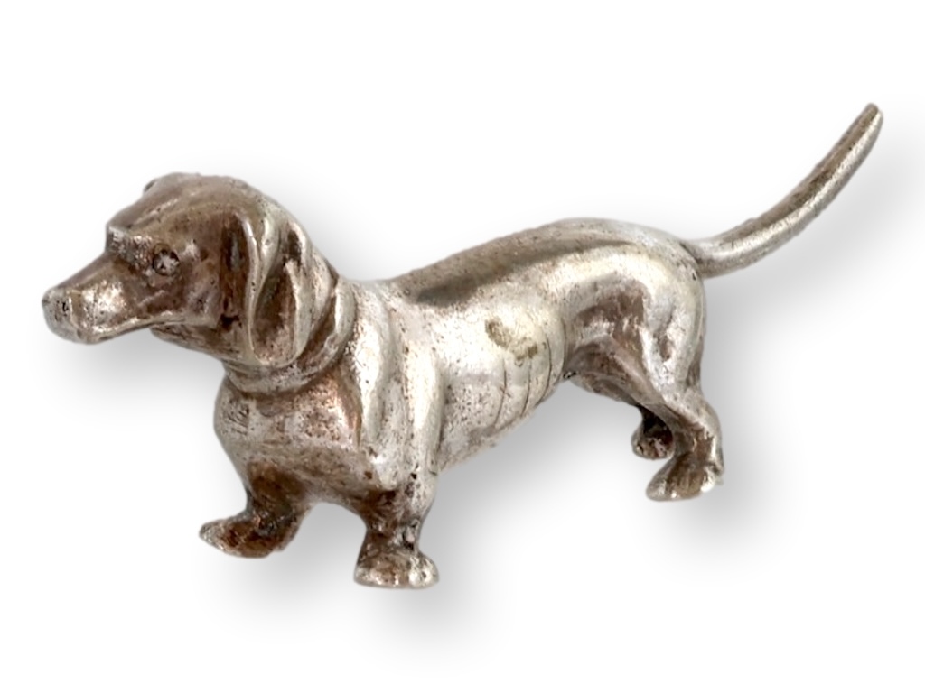 English Silver-Plate Dachshund Figure~P77719614