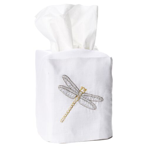 Dragonfly Linen Tissue Box Cover~P77091661